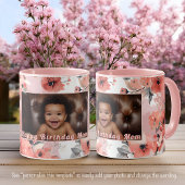 Happy Birthday Junge Mutter Foto Niedlich Pink Flo Tasse