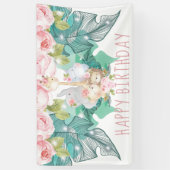 Happy Birthday Jungle Animals Girl Geburtstag Banner (Vertikal)