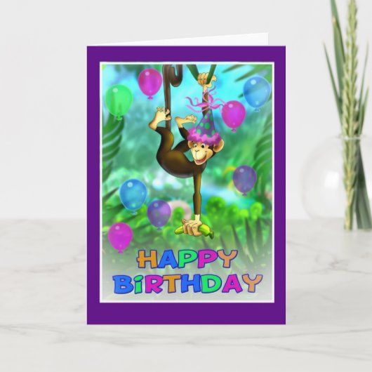 Happy Birthday Jungle style 002 Karte (Vorderseite)