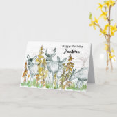 Happy Birthday Junting Grazing Deer Wildlife Karte (Gelbe Blume)