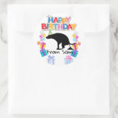 Happy Birthday kackend Hund Runder Aufkleber (Tasche)