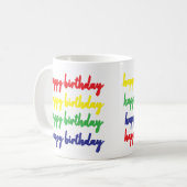 Happy Birthday Kaffee Tasse (Vorderseite Links)