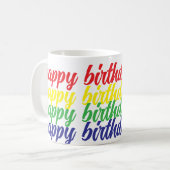 Happy Birthday Kaffee Tasse (Vorderseite Links)