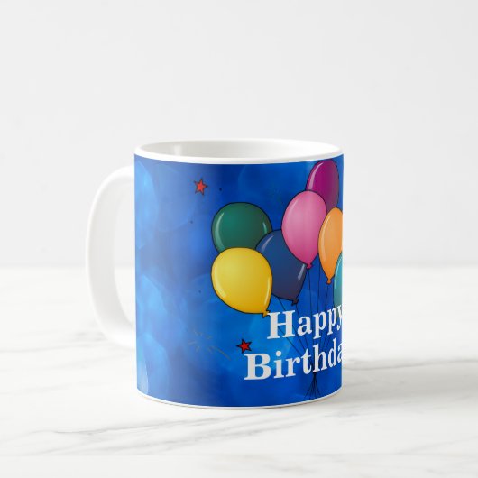 Happy Birthday  Kaffeetasse (Vorderseite Links)