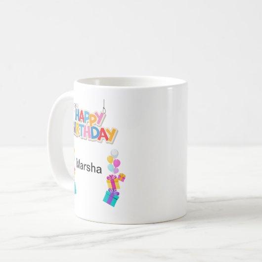 Happy Birthday Kaffeetasse (Vorderseite Links)