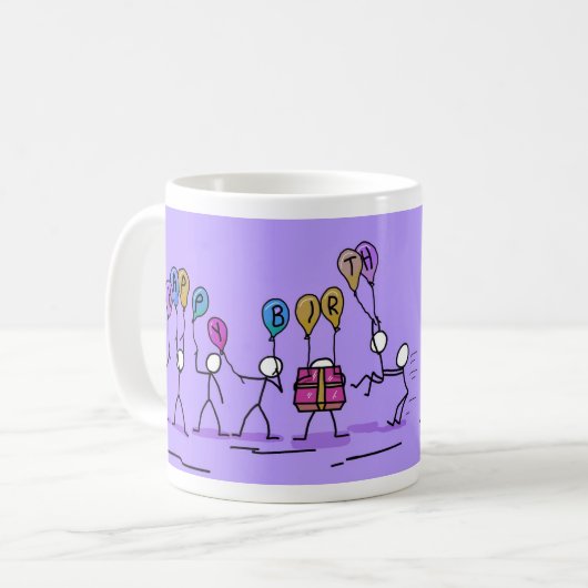 "Happy Birthday" Kaffeetasse (Vorderseite Links)