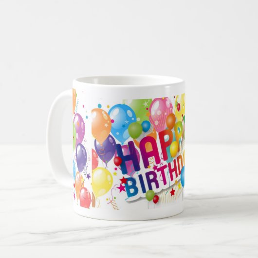 Happy Birthday Kaffeetasse (Vorderseite Links)