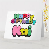 Happy Birthday Kai Karte (Gelbe Blume)
