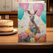 Happy Birthday Kangaroo Australian Animals Karte