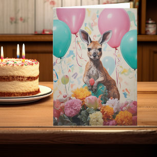 Happy Birthday Kangaroo Australische Tiere Karte