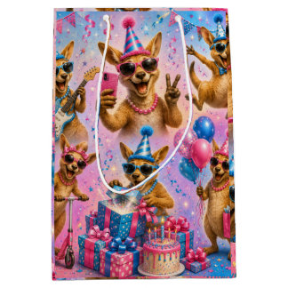 Happy Birthday Känguru-Designs Mittlere Geschenktüte