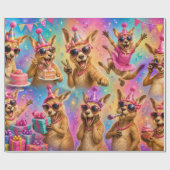Happy Birthday Känguru-Geschenkverpackung Geschenkpapier (Flach)