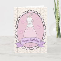 Happy Birthday Kaninchen Prinzessin pink weiß mädc