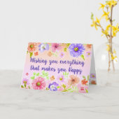 Happy Birthday Karte (Gelbe Blume)