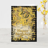 Happy Birthday Karte (Gelbe Blume)