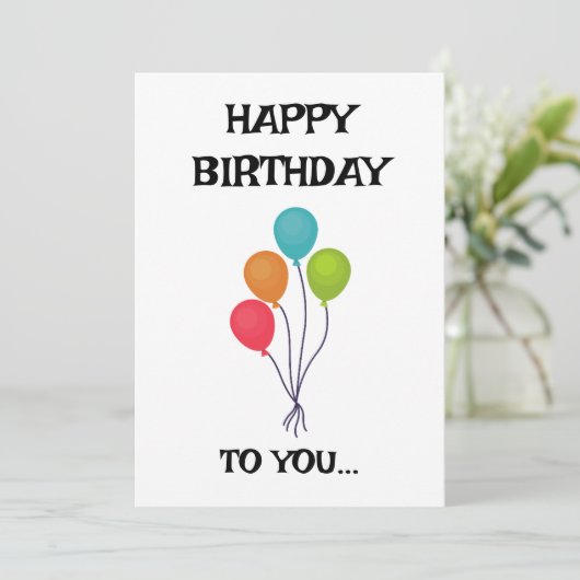 HAPPY BIRTHDAY KARTE (Stehend Vorderseite)