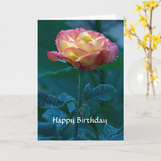 Happy Birthday Karte (Gelbe Blume)