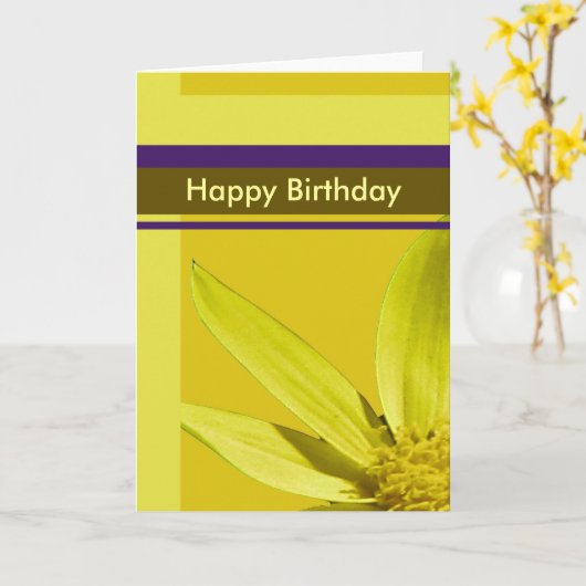 Happy Birthday Karte (Gelbe Blume)