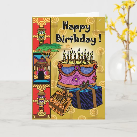 Happy Birthday Karte (Gelbe Blume)