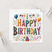 Happy Birthday Karte (Vorderseite/Rückseite Beispiel)