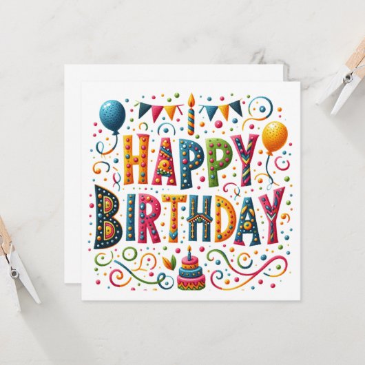 Happy Birthday Karte (Vorderseite/Rückseite Beispiel)