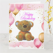 Happy Birthday Karte (Gelbe Blume)