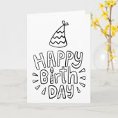 Happy Birthday Karte (Gelbe Blume)