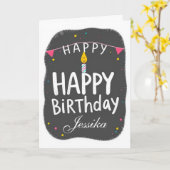 HAPPY BIRTHDAY KARTE (Gelbe Blume)