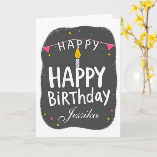 HAPPY BIRTHDAY KARTE (Gelbe Blume)