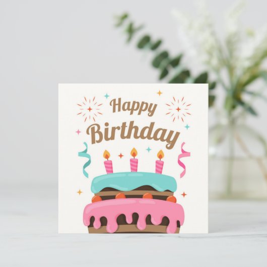 Happy Birthday Karte (Stehend Vorderseite)