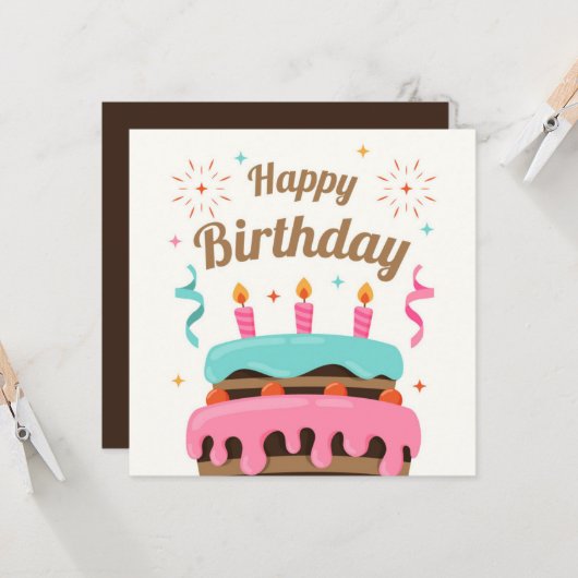 Happy Birthday Karte (Vorderseite/Rückseite Beispiel)