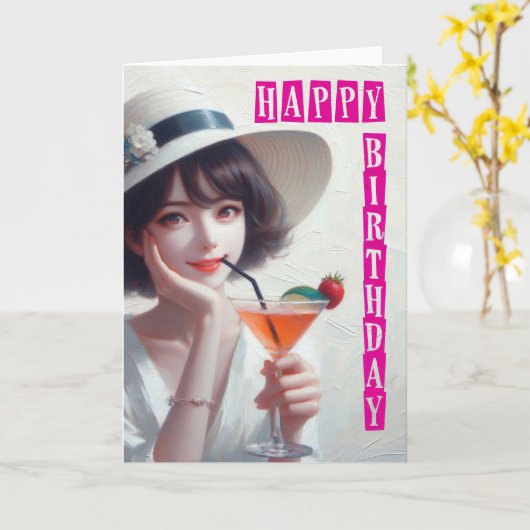 Happy Birthday Karte (Gelbe Blume)