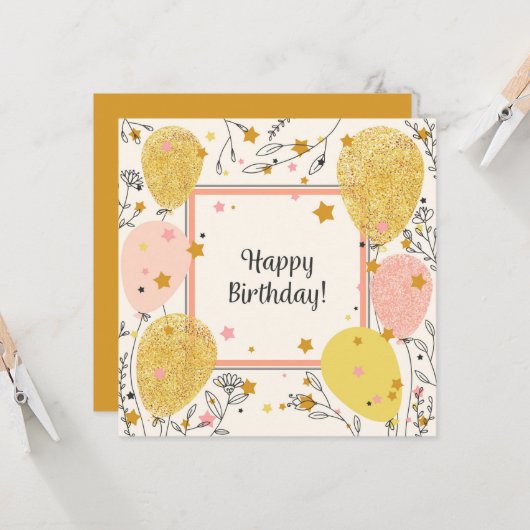 Happy Birthday Karte (Vorderseite/Rückseite Beispiel)