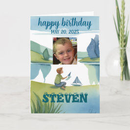 HAPPY BIRTHDAY Karte für einen kleinen Jungen Farb