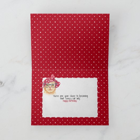 Happy Birthday Katze und Ballons Karte (Innenseite)