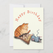 Happy Birthday - Katze und Maus Schach spielen Fun (Rückseite)