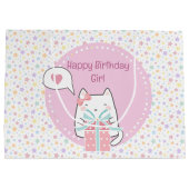 Happy Birthday Kawaii Katze mit Geschenkboxen Große Geschenktüte (Rückseite)
