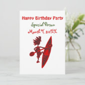 Happy Birthday Kayaker Virtual Einladung (Stehend Vorderseite)