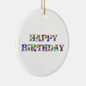 Happy Birthday Keramik Ornament (Rechts)