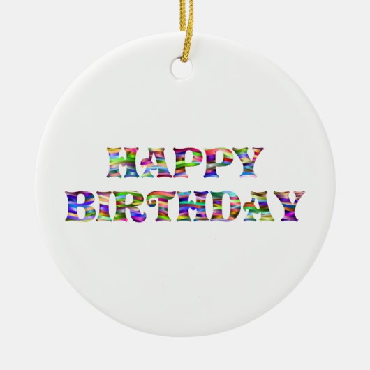 Happy Birthday Keramik Ornament (Vorne)