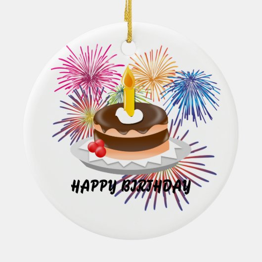 Happy Birthday Keramik Ornament (Hinten)