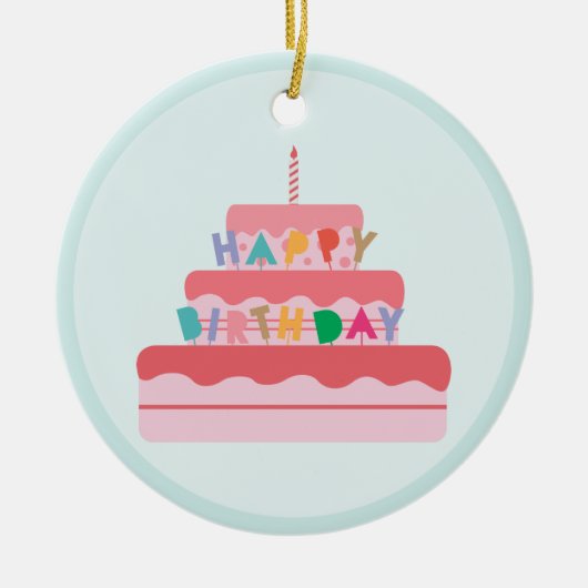 Happy Birthday Keramik Ornament (Vorne)