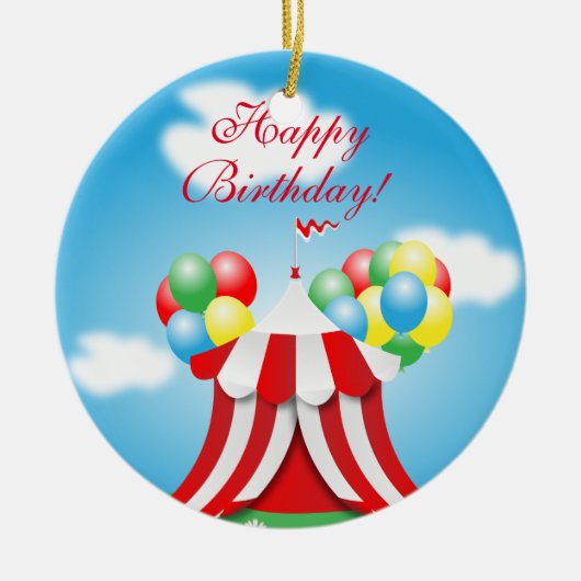 Happy Birthday Keramik Ornament (Vorne)