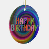 Happy Birthday Keramik Ornament (Rechts)