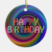 Happy Birthday Keramik Ornament (Vorne)