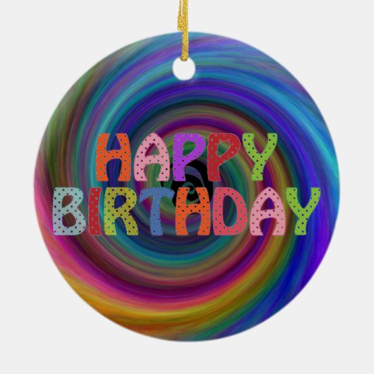 Happy Birthday Keramik Ornament (Hinten)