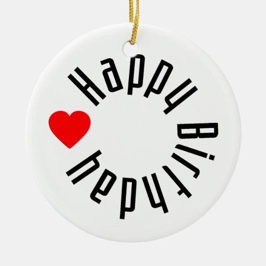 Happy Birthday Keramikornament (Vorne)