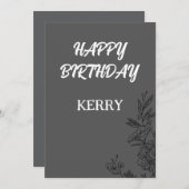 HAPPY BIRTHDAY KERRY EINLADUNG (Vorne/Hinten)