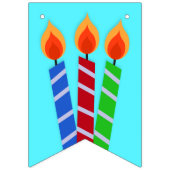 Happy Birthday Kerzen und Farben Wimpelkette (Erste Fahne)