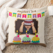 Happy Birthday Kid Colorful Cupcakes Foto Kissen (Decke)